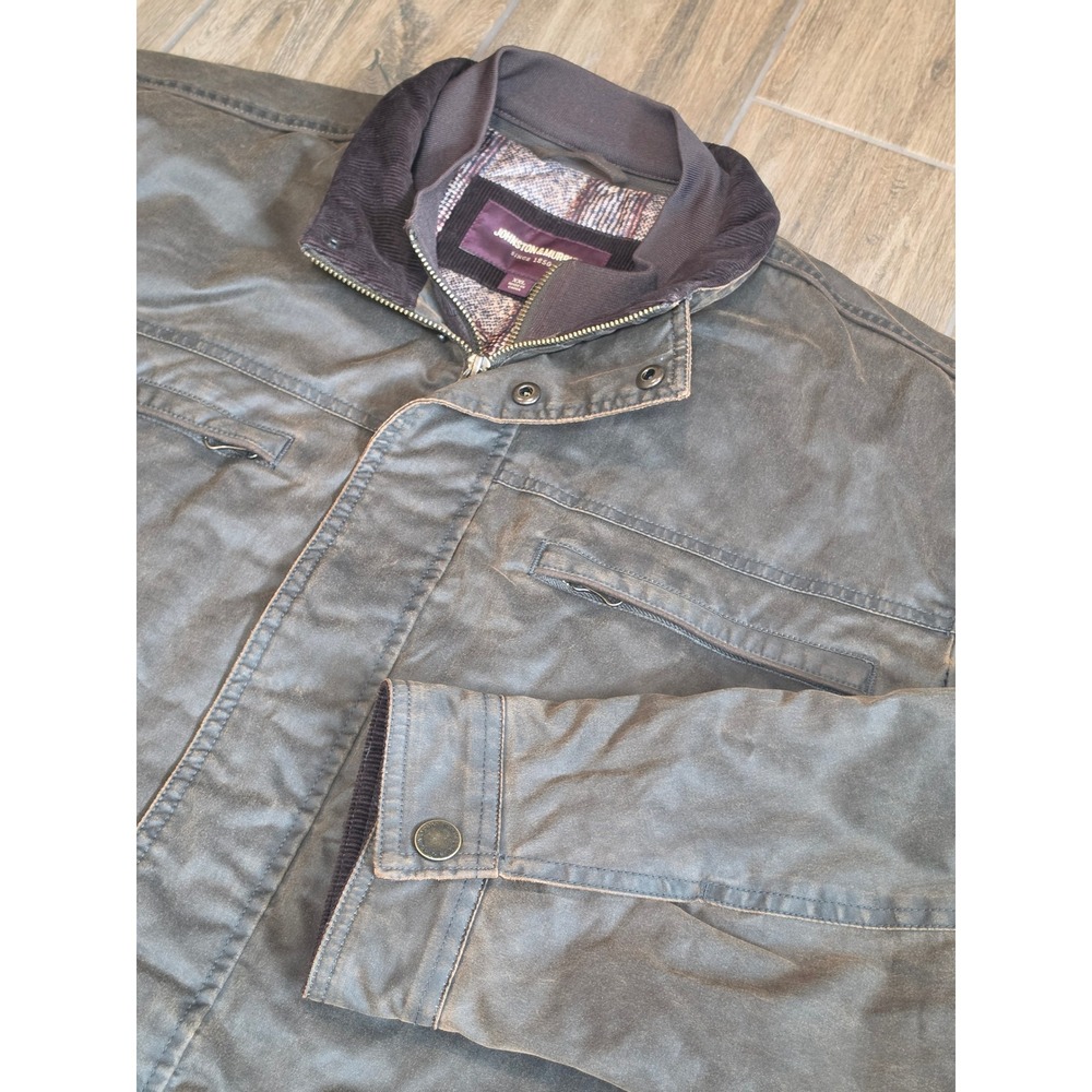 Johnston & Murphy Mens XXL Antique Cotton Field Jacket Quilted Lining Brown